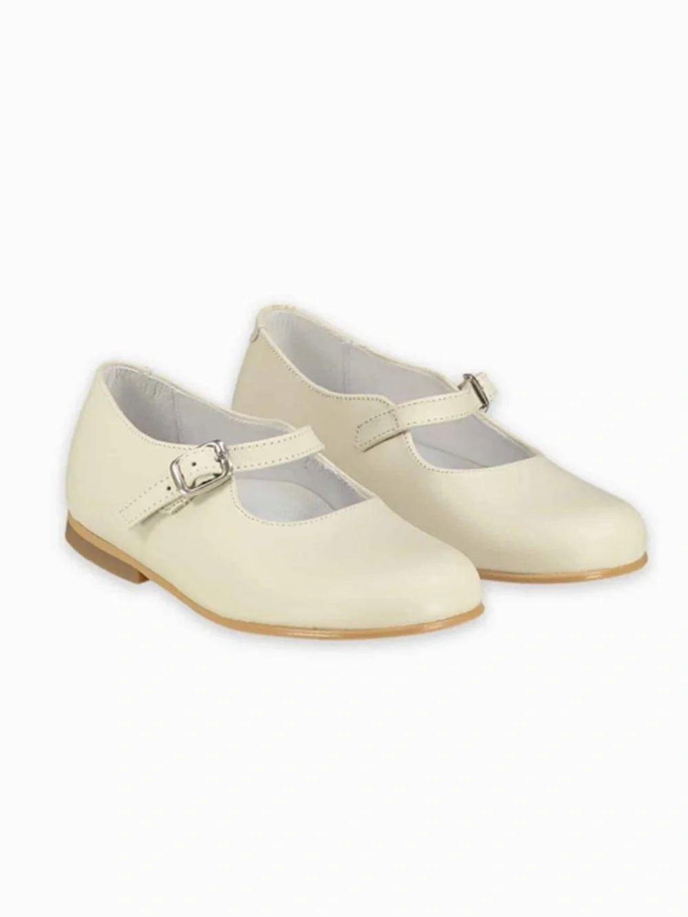 La Coqueta Ivory Nappa Leather Mary Jane Shoes Girls Size 27 EU / US 10